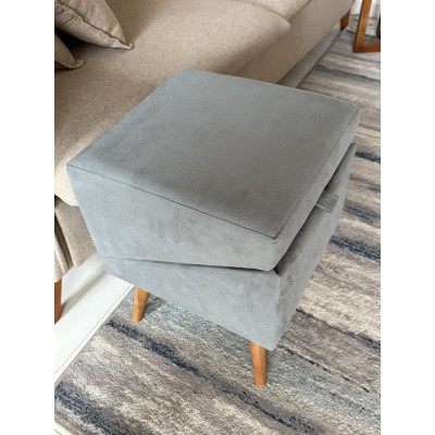 Tabouret en tissu de haute qualité gris avec rampe pour animaux (rampe de canapé) Tabouret en tissu de haute qualité gris avec rampe pour animaux (rampe de canapé)