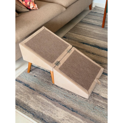 Tabouret en beige avec rampe pour animaux (rampe de canapé) Tabouret en beige avec rampe pour animaux (rampe de canapé)